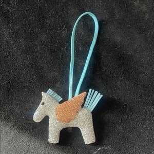 Sparkly Pegasus Bag Charm with Teal Strap